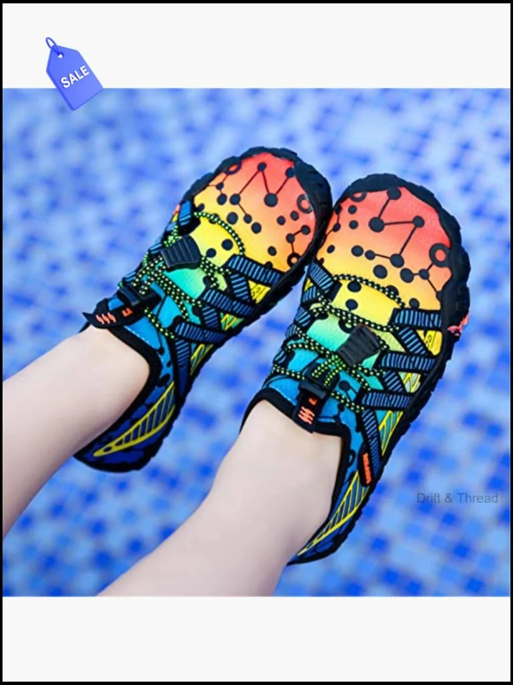 Kids Water Shoes Quick-Dry Swim Aqua Socks Lightweight Barefoot Hook & Loop